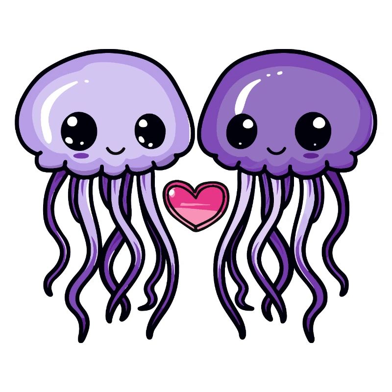 Méduses Couple Saint-Valentin