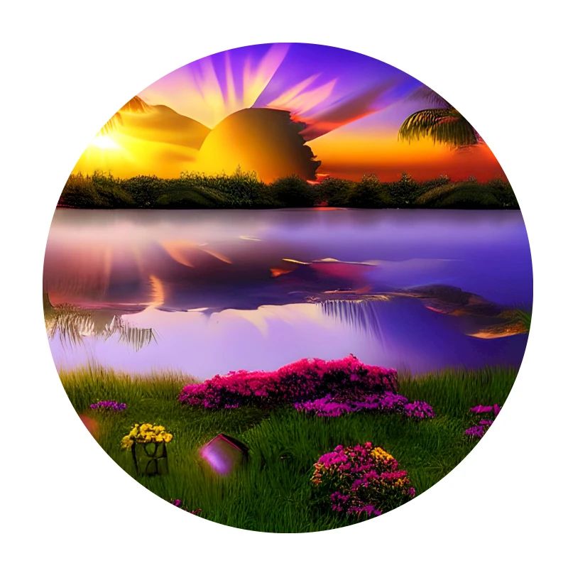 Sun setting over water