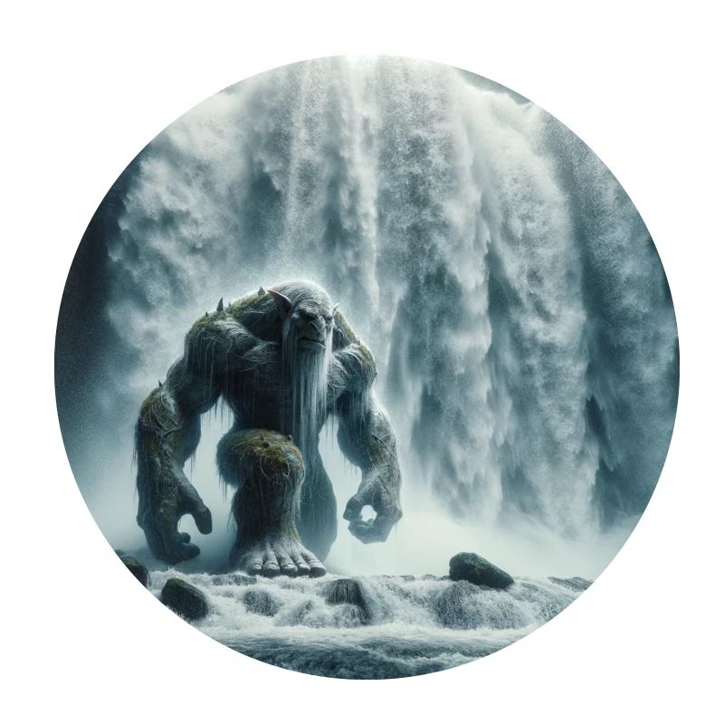Troll dans la cascade