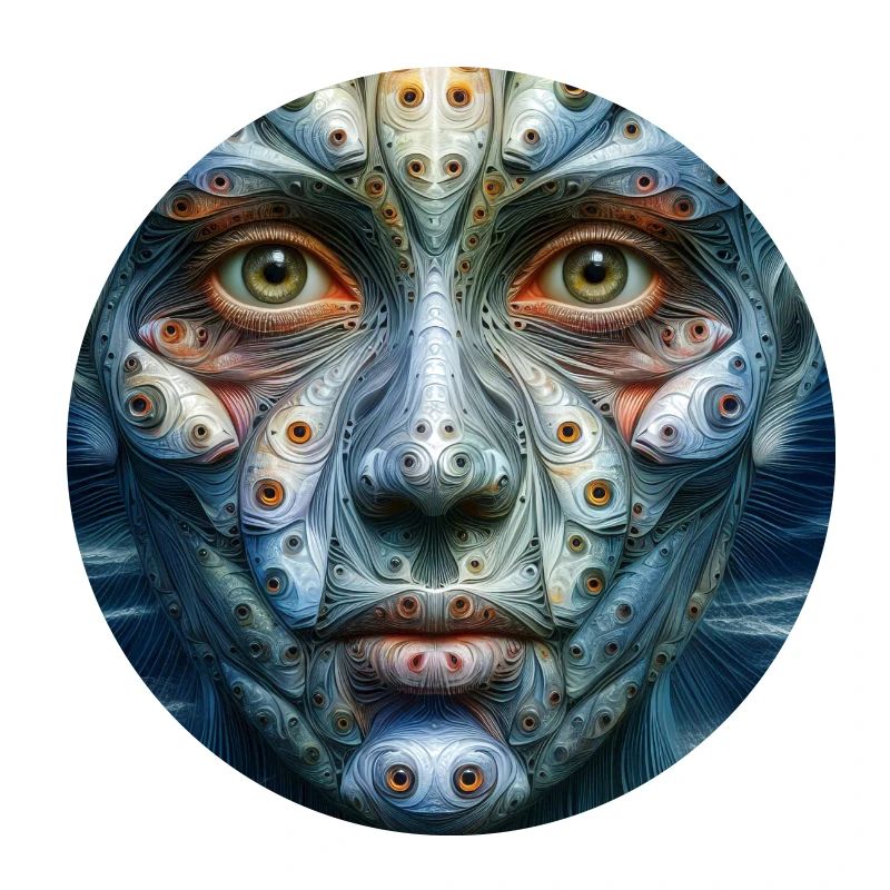 Face with fish eyes