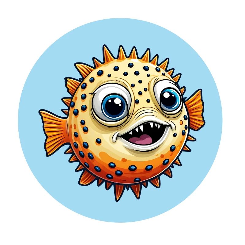 Drôle de poisson-globe rieur