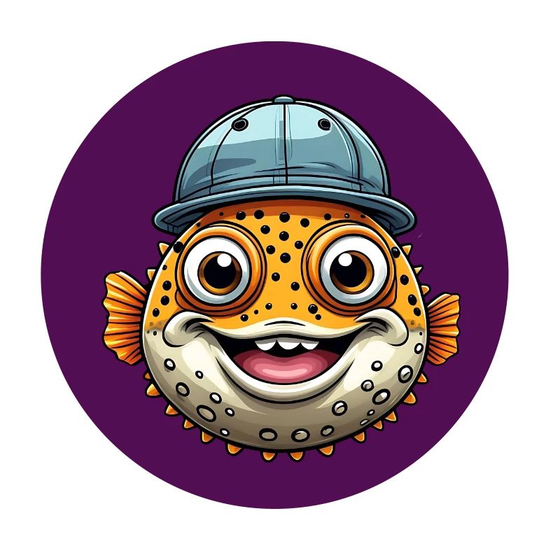 Cooler Kugelfisch mit Basecap