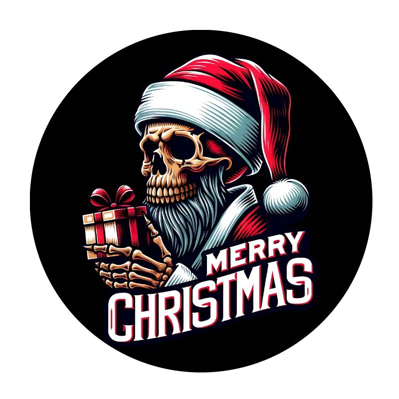 Weihnachtsmann Skull mit Päckchen