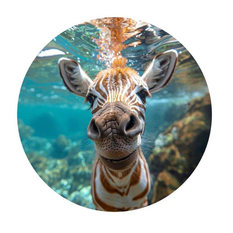 Zebra under water