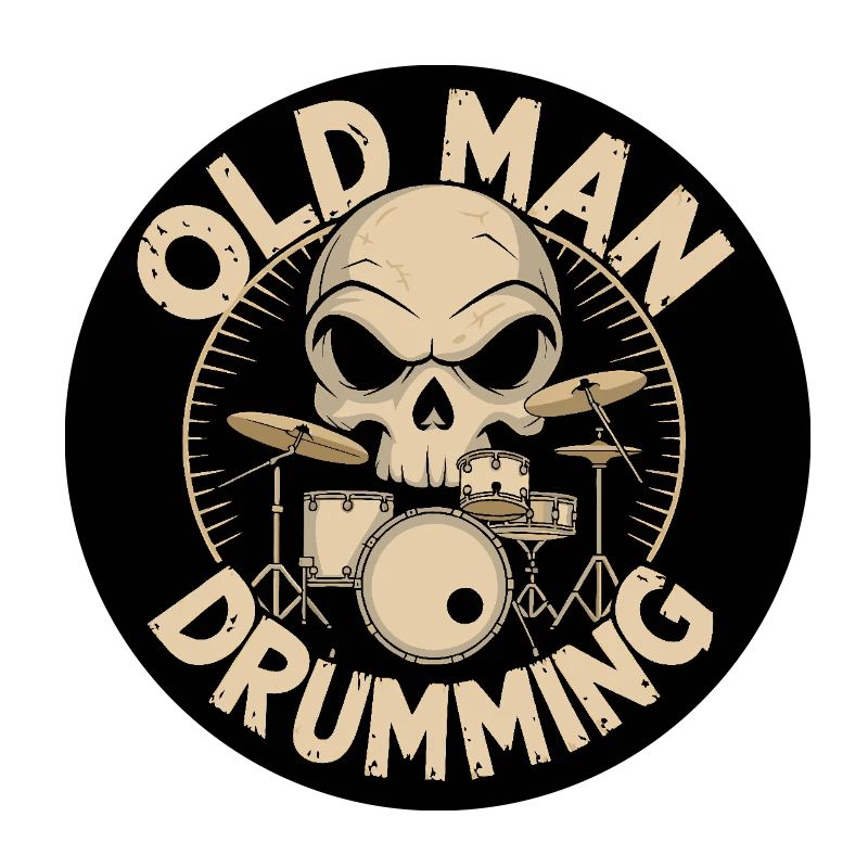 Old and loud old man plays drums