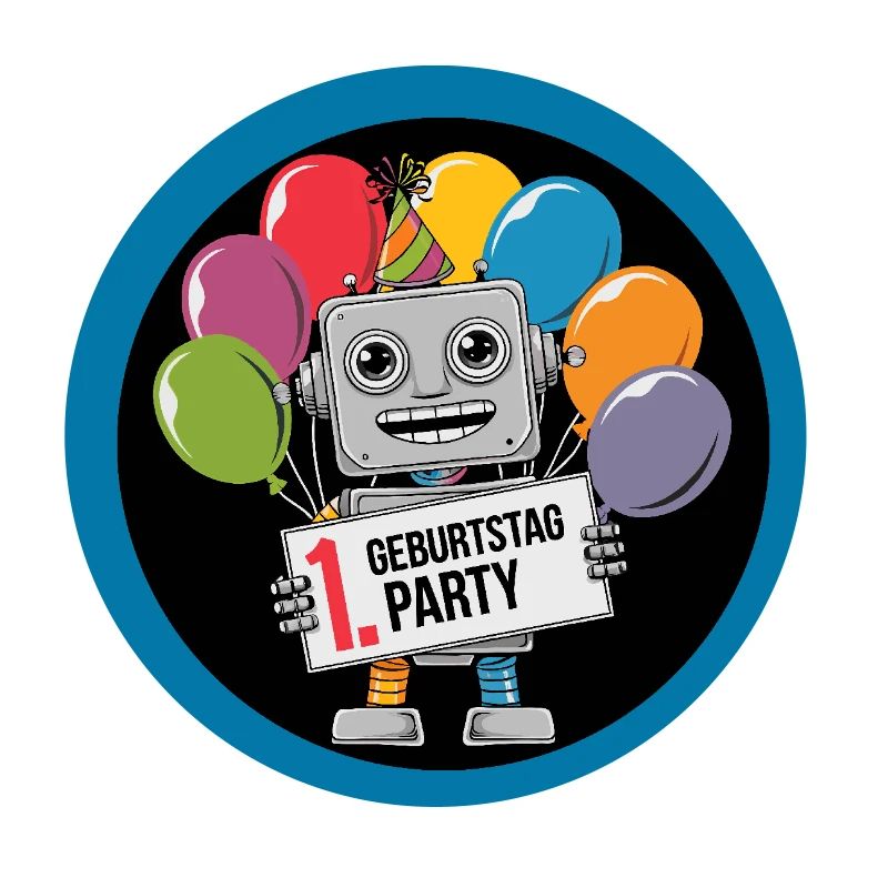 Ich bin 1 Jahr erster Geburtstag mit Roboter