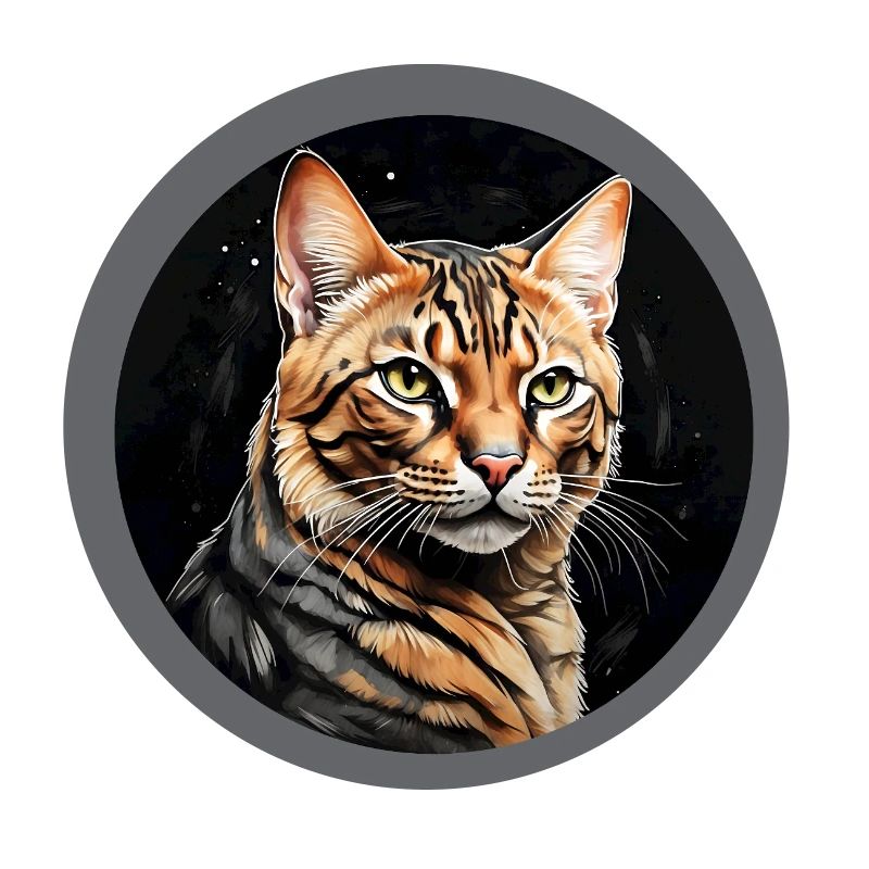 Portrait de chat du Bengale en technique de l’aquarelle