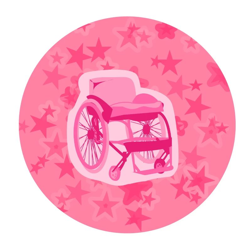 Pinker Rollstuhl Button – Inklusion & Empowerment