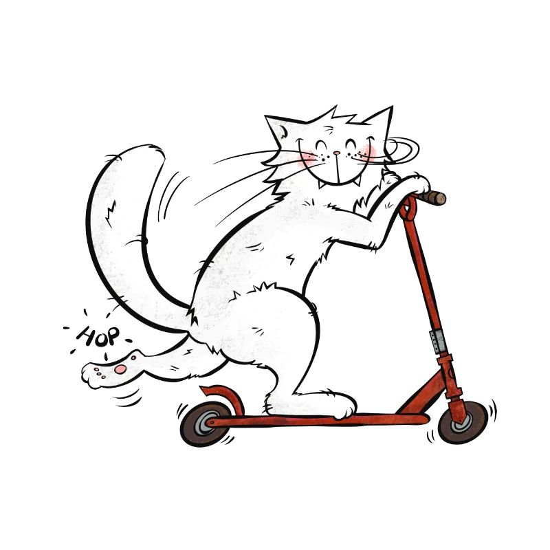 Mrou le Chat und sein Roller