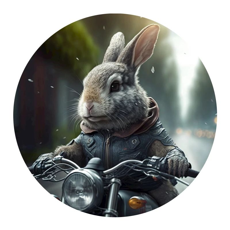 Rabbit Ride Motorcycle Easter Easter Funny Biker