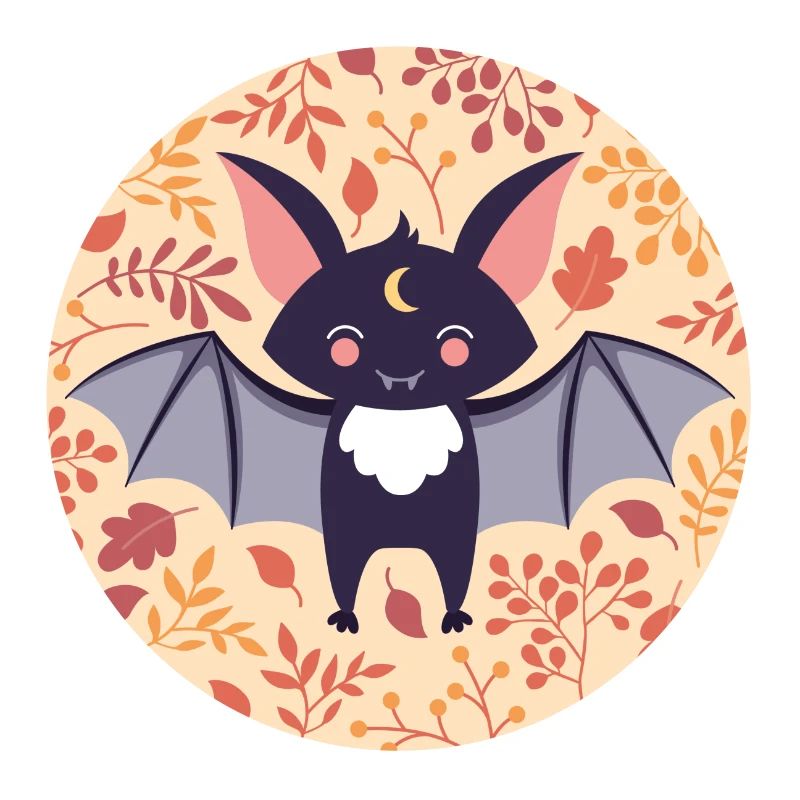 Bat with autumn pattern