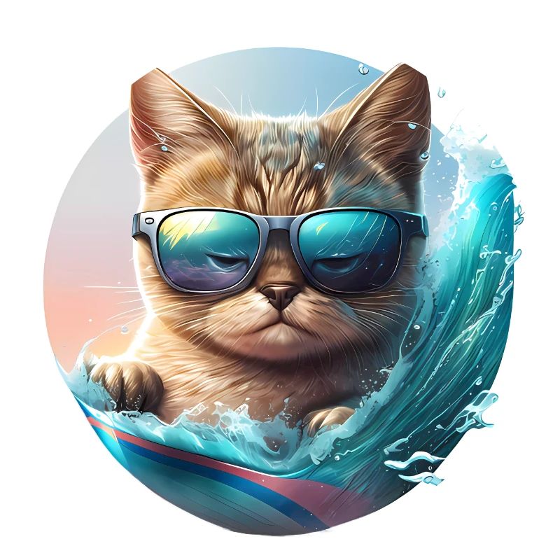 Chat de surf