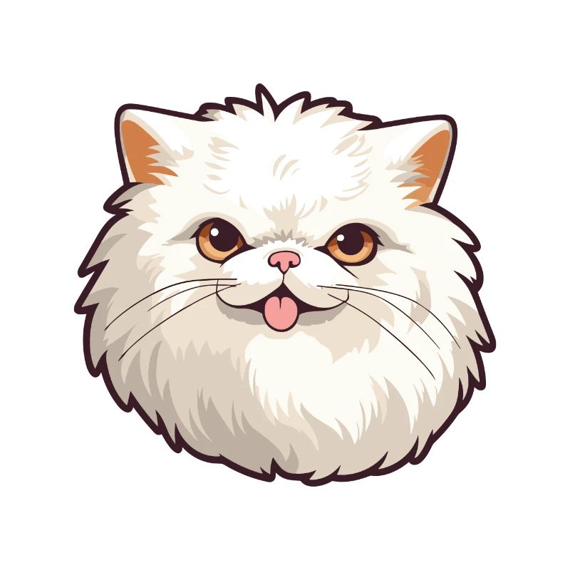 Illustration à l’aquarelle de bande dessinée de chat persan