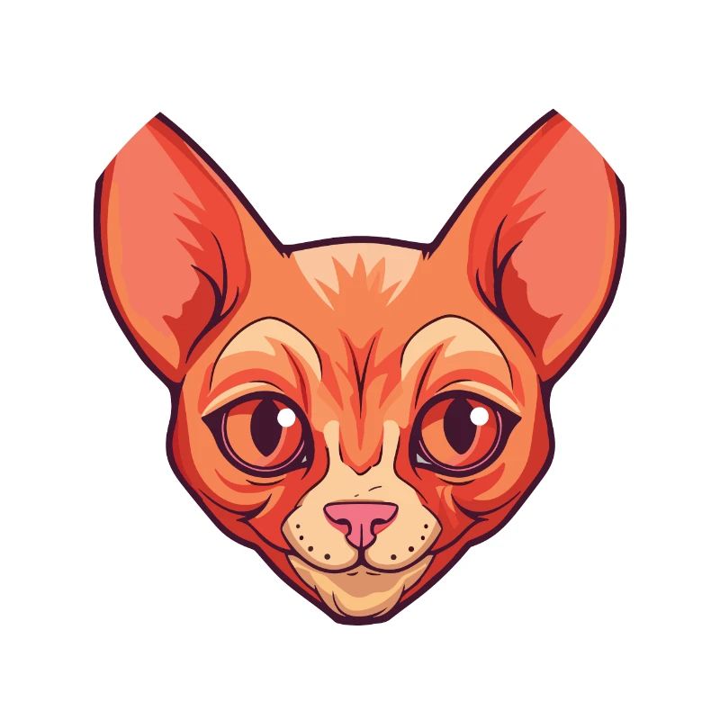 Illustration à l’aquarelle de dessin animé Devon Rex chat rouge