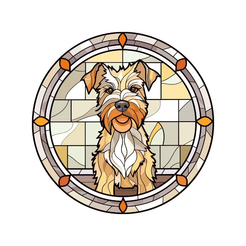 Lucas Terrier Hunderasse Buntes Glas Wat