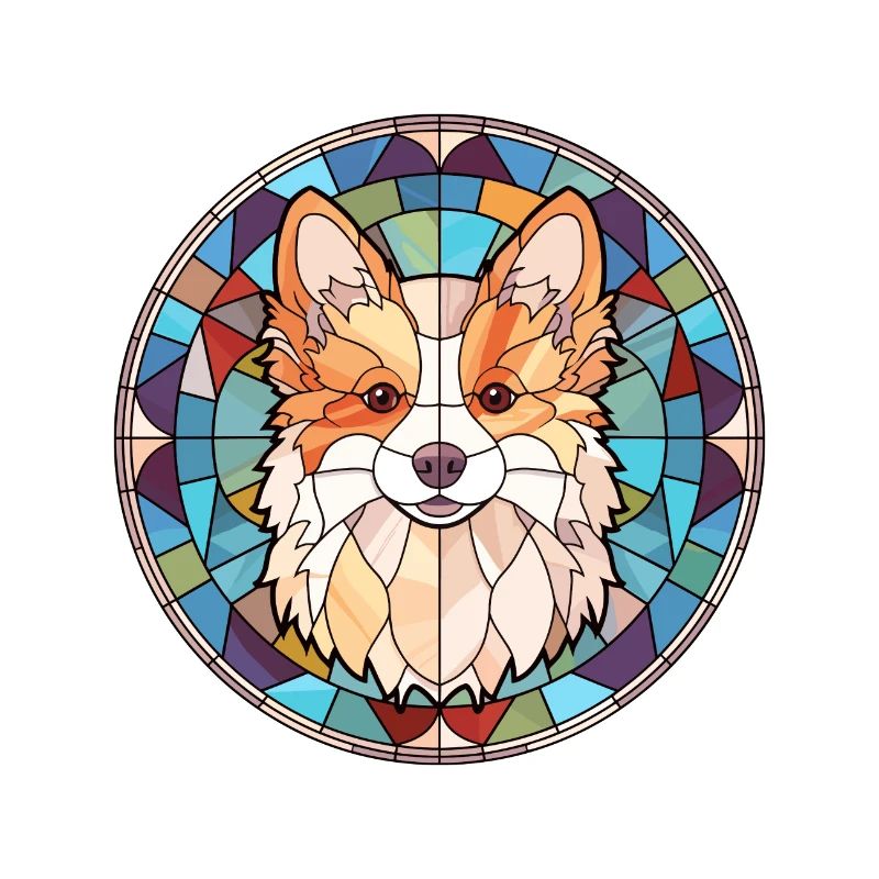 Nordic Spitz Hunderasse Buntes Glas