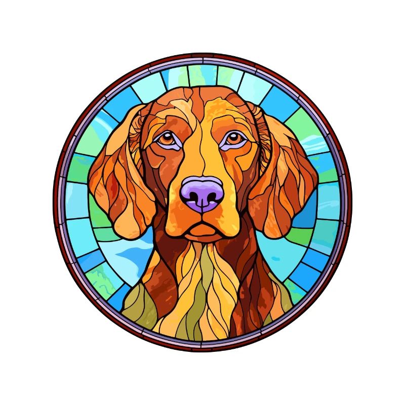 Drahthaarige Vizsla Hunderasse Buntglas Bunt