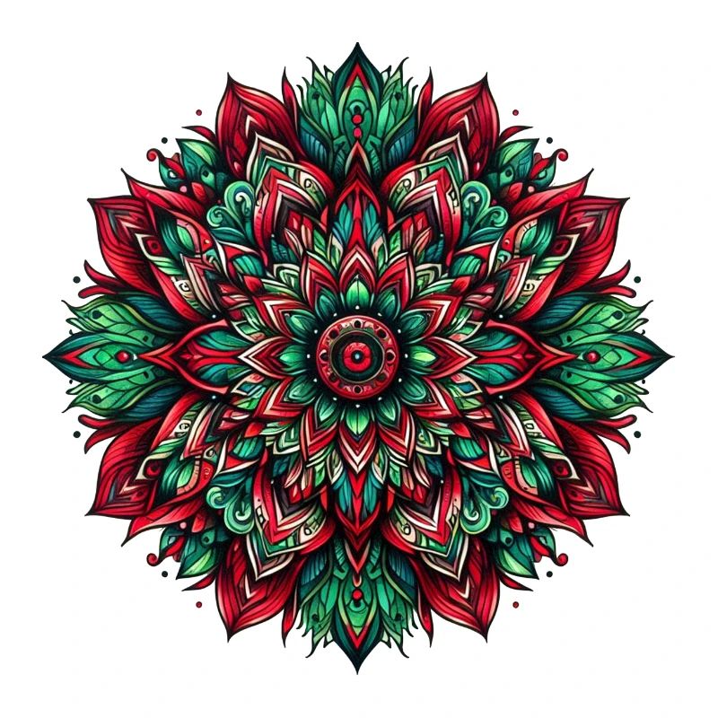 Mandala Harmony vert rouge