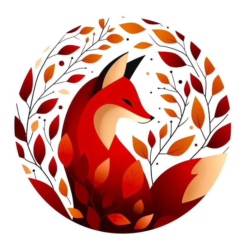Fuchs und Herbstblätter