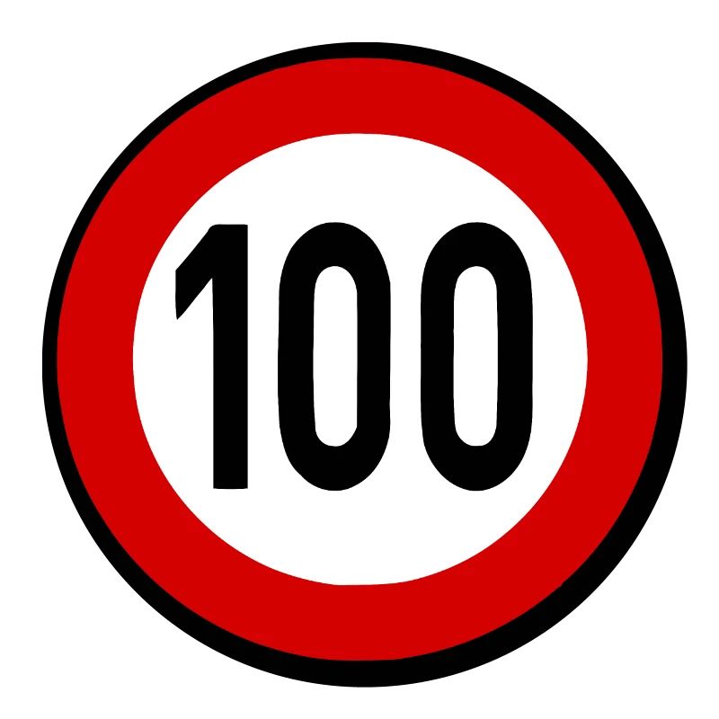 Geschwindigkeitsszeichen TempoLimit 100 Schild