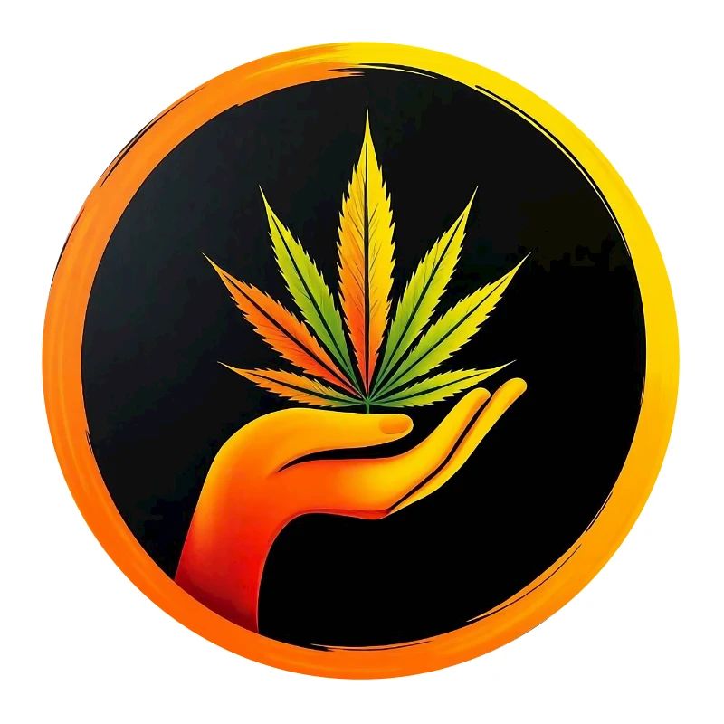 Marijuana leaf - LOGO button 1