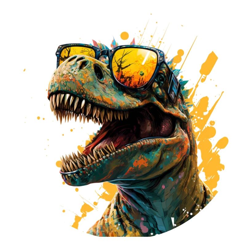cool dinosaur with sunglasses