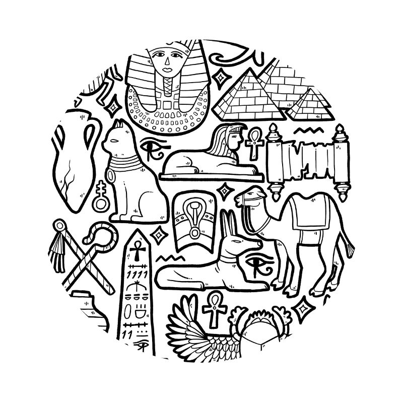 Egypte Doodles Pyramide Pharaon Sphinx Le Caire
