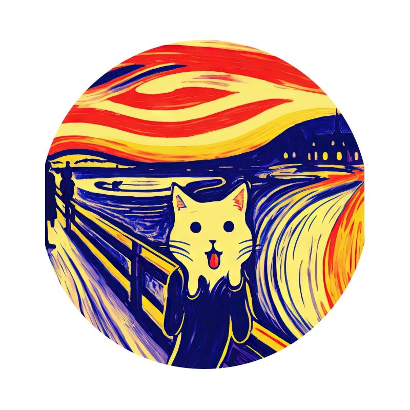 Impressionistic Funny Cat Screaming Impressionism