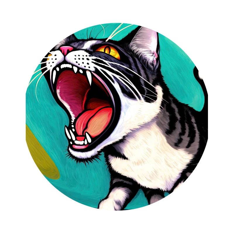 Impressionistic Funny Cat Screaming Impressionism