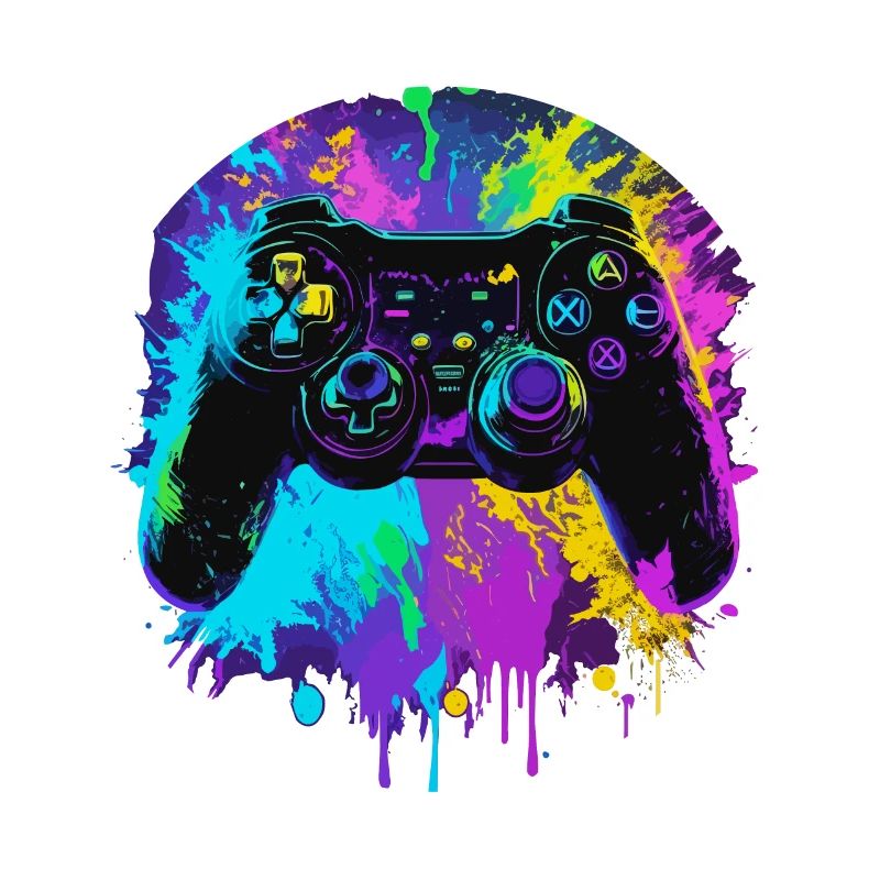 farbenfroher Graffiti Gaming Controller