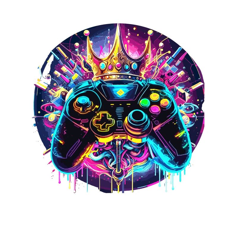 Synthwave Gamer Controller mit Krone