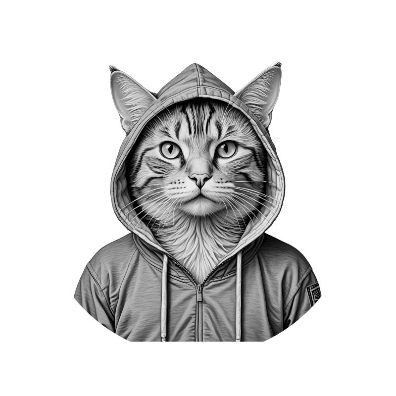 Coole Katze mit Kapuzenpullover