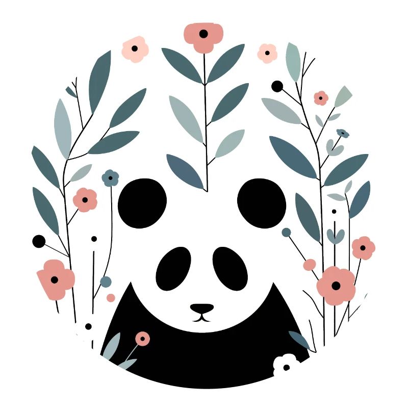 Panda en fleurs