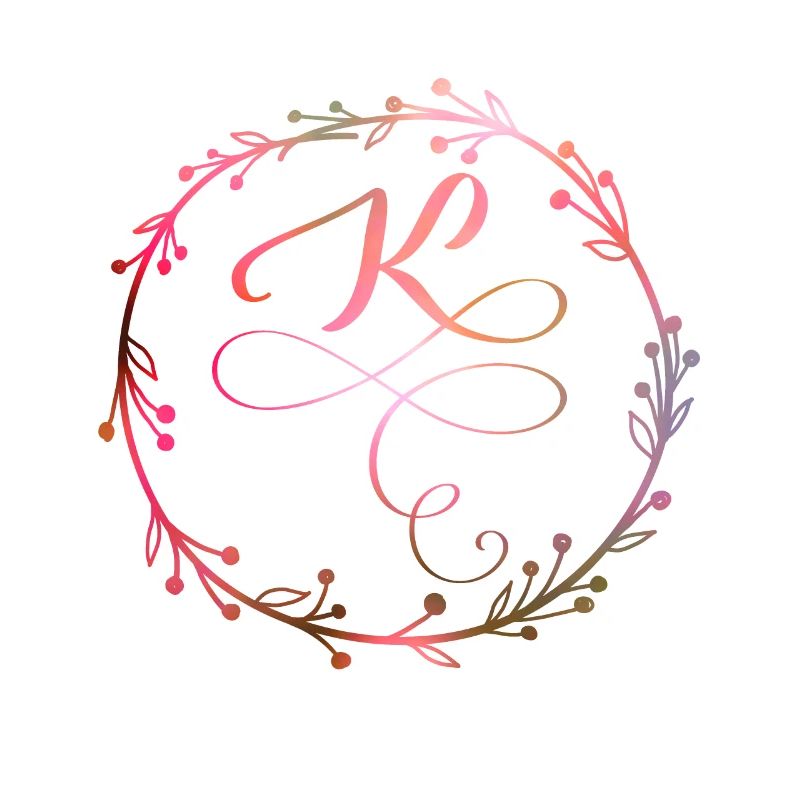 Monogram, Letter K, Calligraphy Ornament