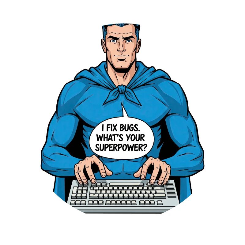 Superhero: I fix bugs!
