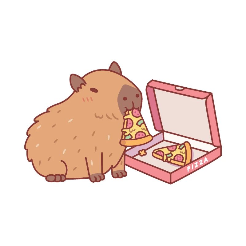 Süßes Capybara isst Pizza