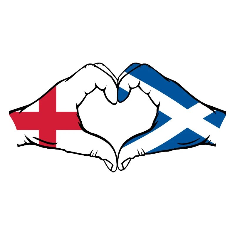 Angleterre Ecosse Mains Coeur Forme
