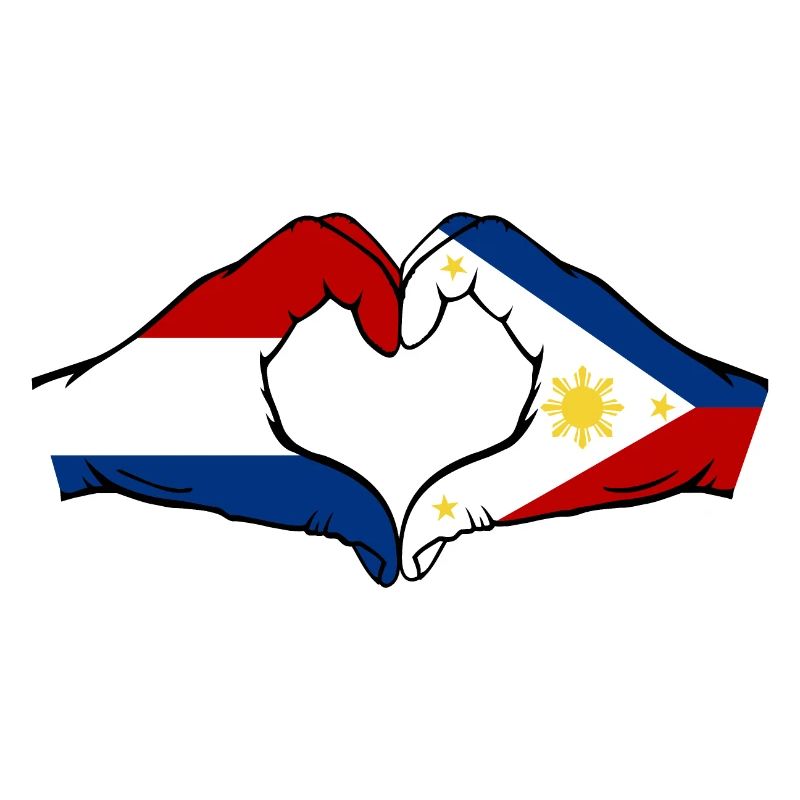 Holland Philippines Flag Hands Heart Shape