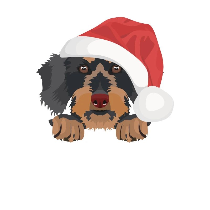 Wire-haired Dachshund Merry Christmas