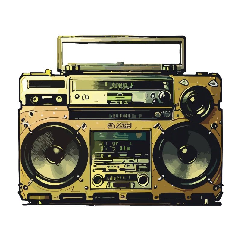 Radiocassette dorée