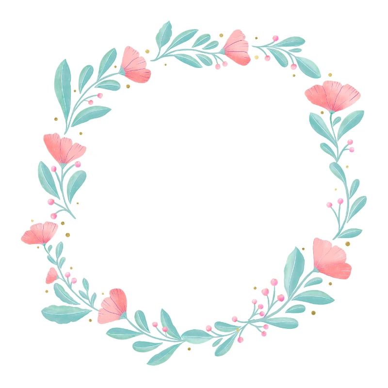 Blumenkranz. Platziere deinen eigenen Text hinein.