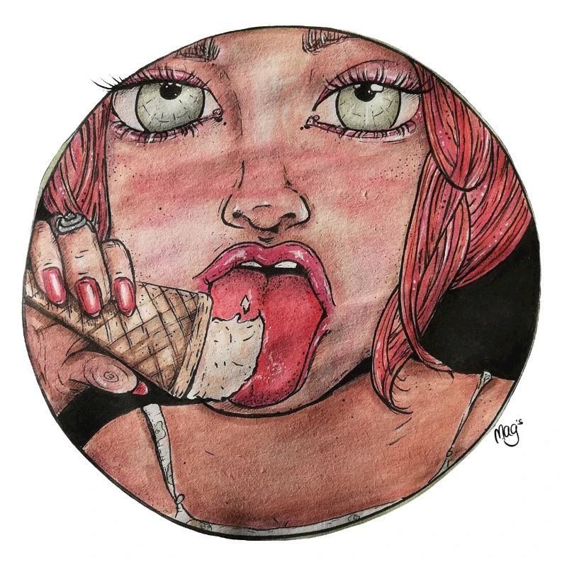 Fille de crème glacée