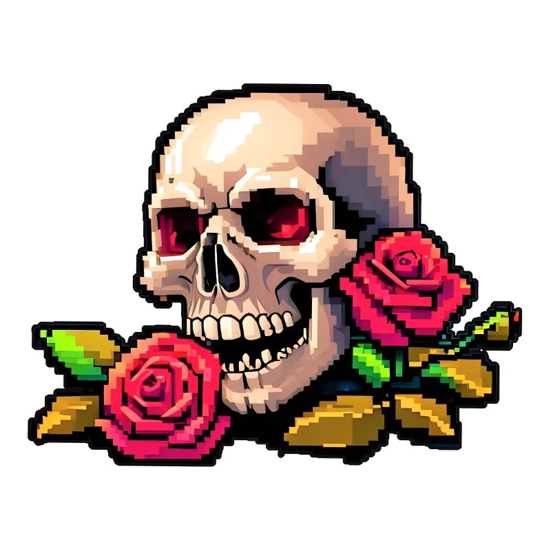8Bit Skull - Yeux rouges