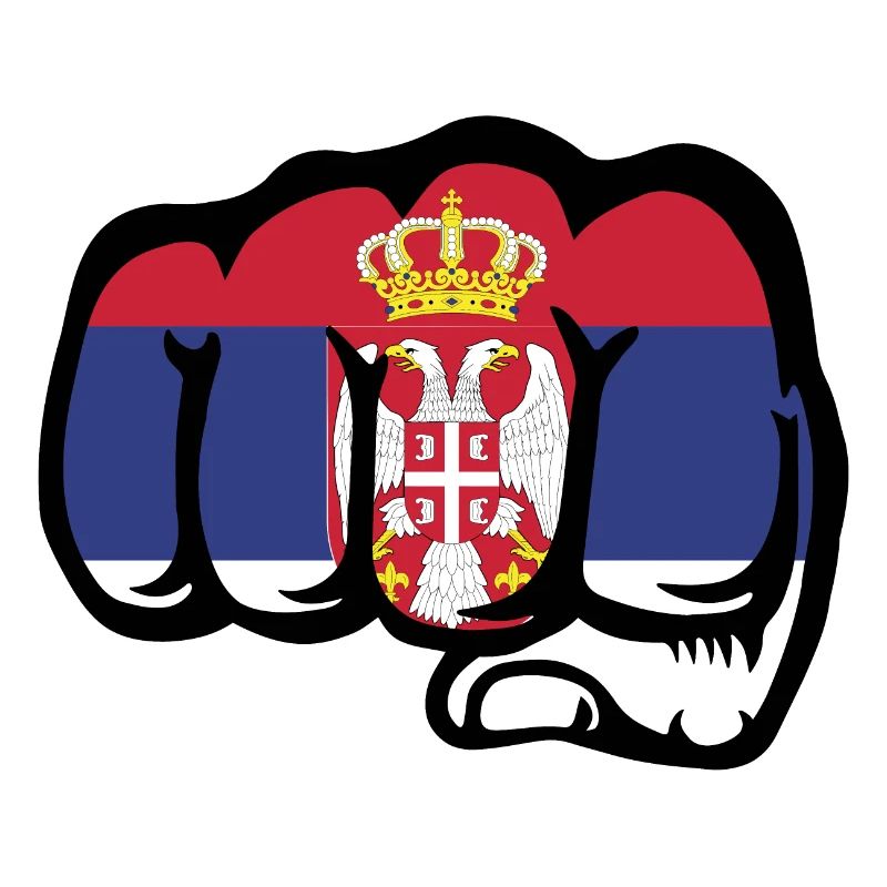 Serbien Flagge Faust Symbol