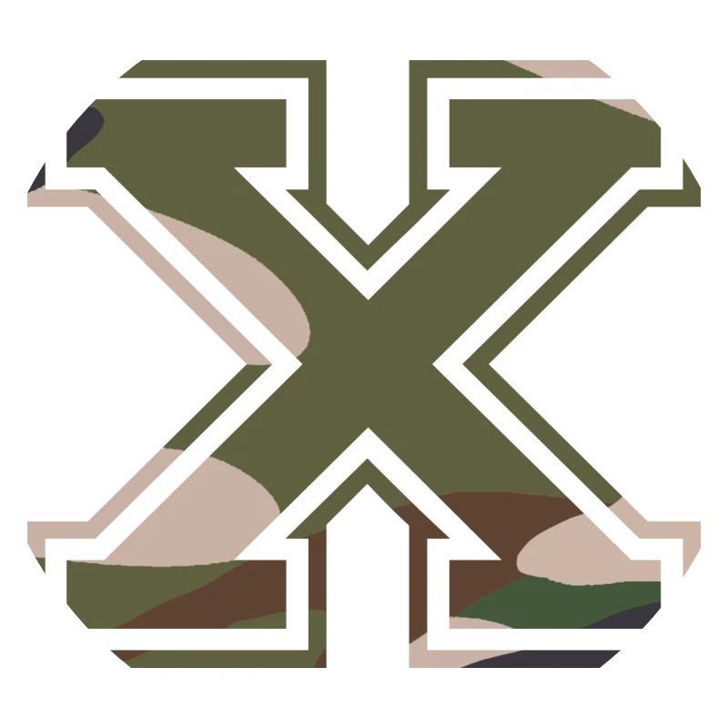 X, Monogramme, Camouflage Vert-Brun