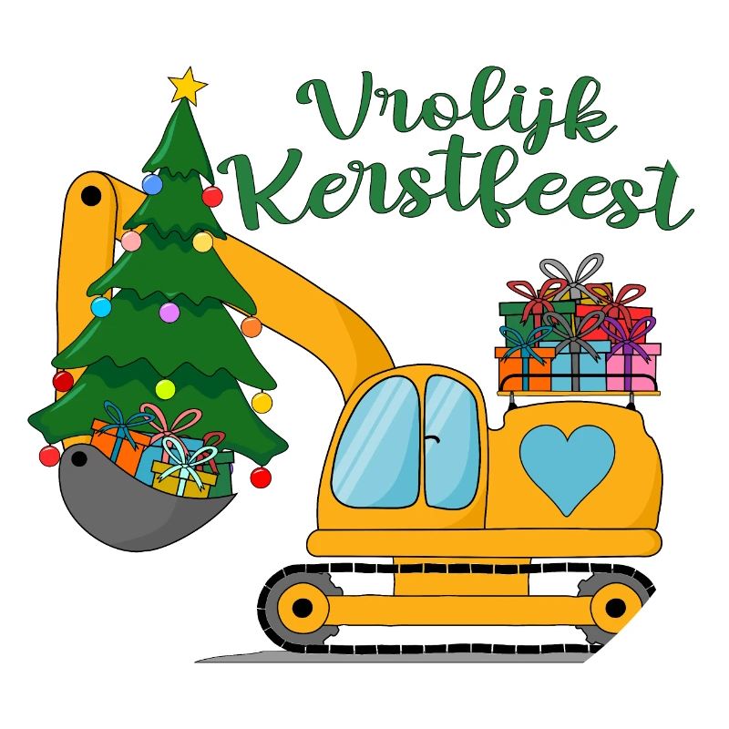 Graafmachine Vrolijk Kerstfeest in het geel