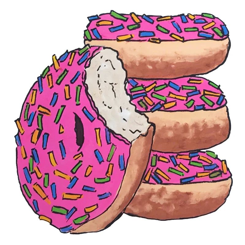 Donut stack pink delicious snack