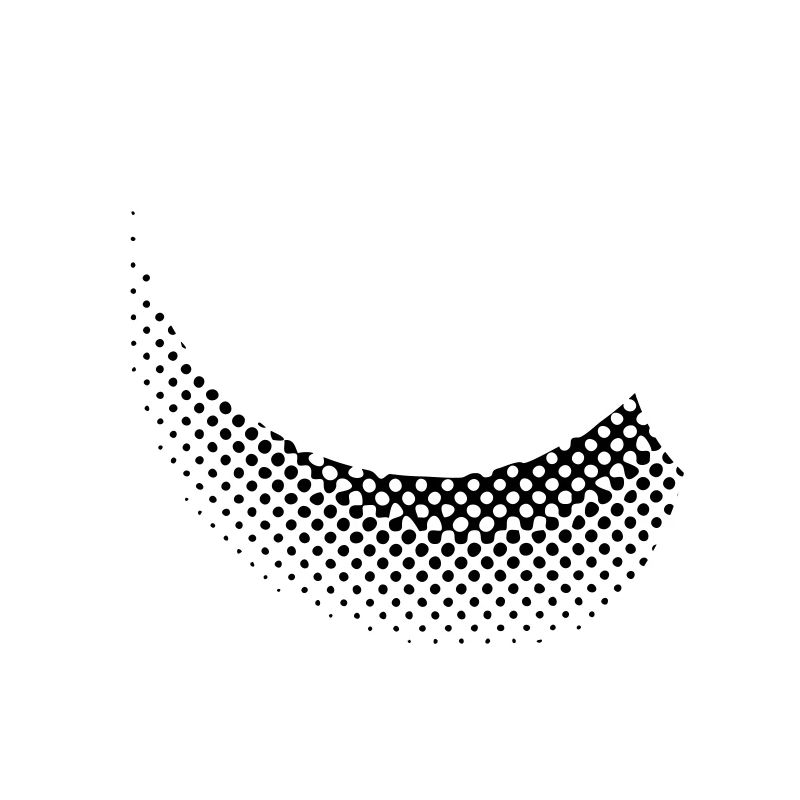Dotted Half Semicircle Vector Graphic