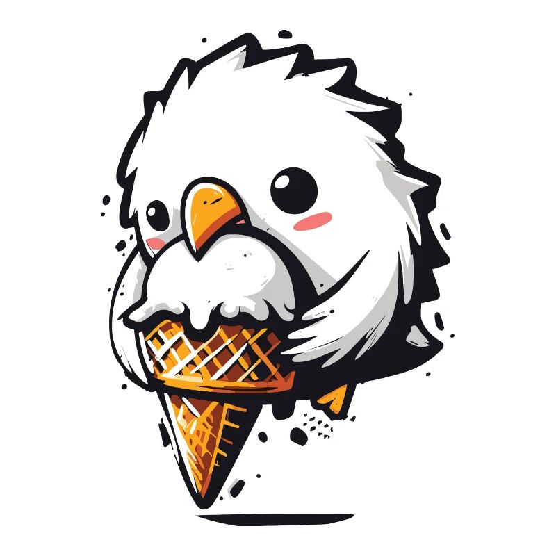 Süße Möwe klaut Eis Eisdieb Dieb