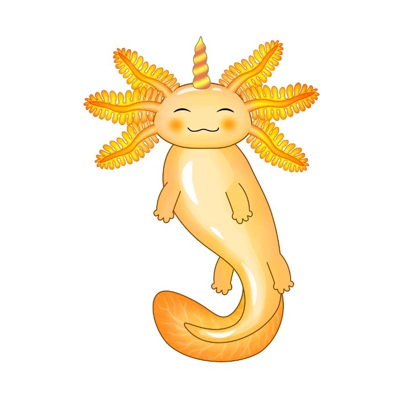 Gelber Einhorn-Axolotl